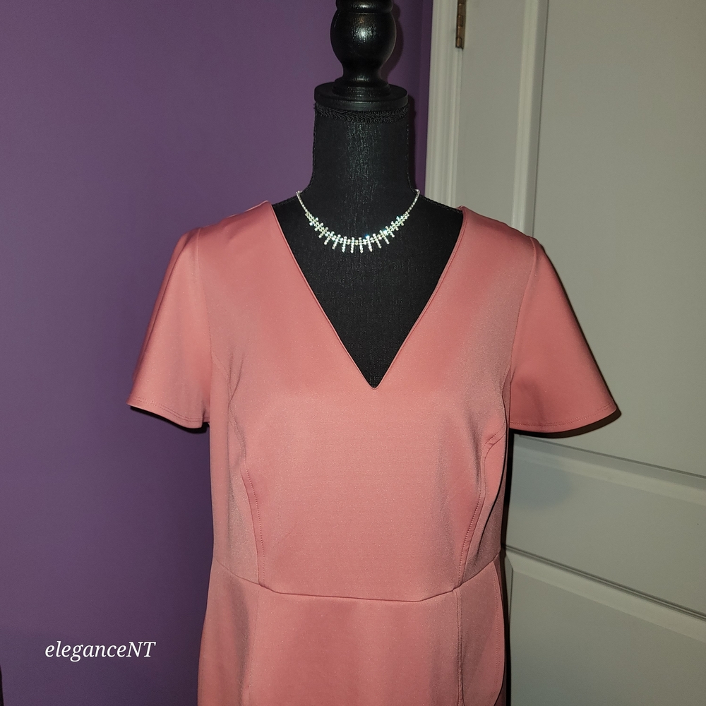 Lane Bryant Coral V-Neck Ruffle Midi Dress Sz: 12 NWT - Picture 10 of 10